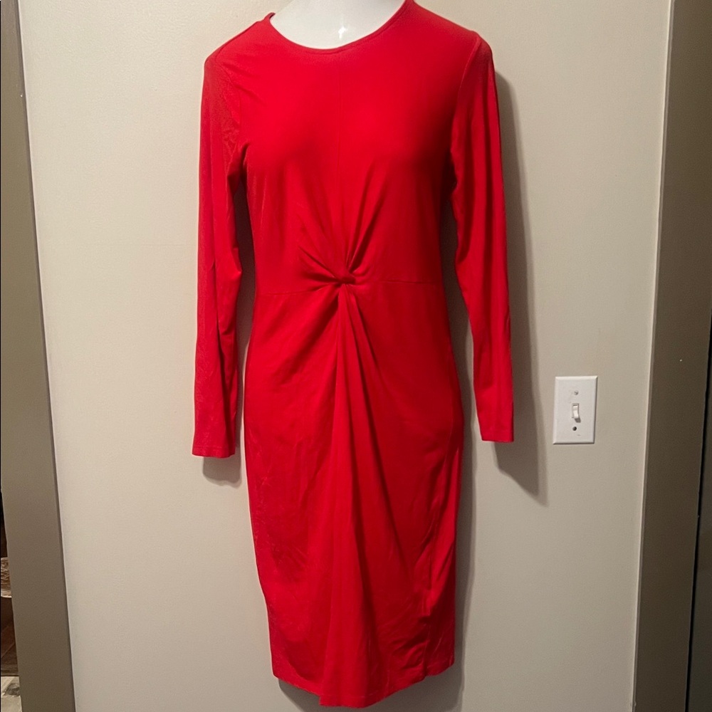 H&M Vibrant Red Long Sleeve Dress